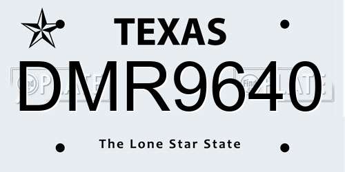 DMR9640 Texas License Plate