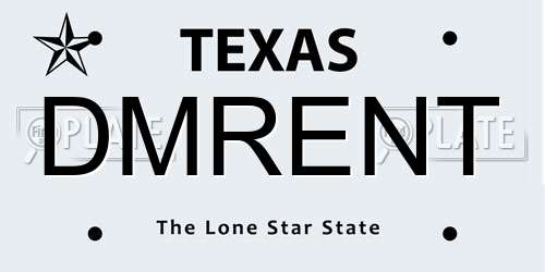 DMRENT Texas License Plate