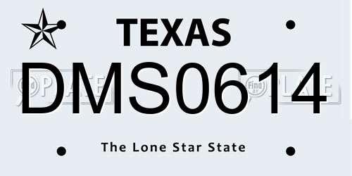DMS0614 Texas License Plate