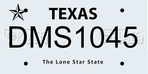 DMS1045 Texas License Plate