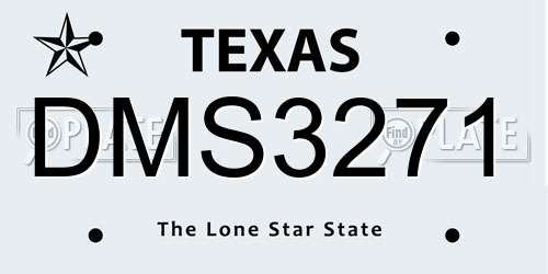 DMS3271 Texas License Plate