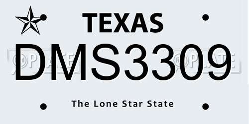 DMS3309 Texas License Plate
