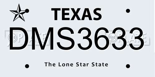 DMS3633 Texas License Plate