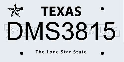 DMS3815 Texas License Plate