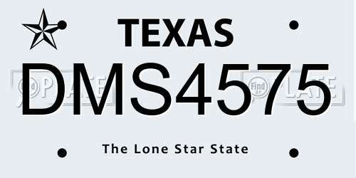 DMS4575 Texas License Plate
