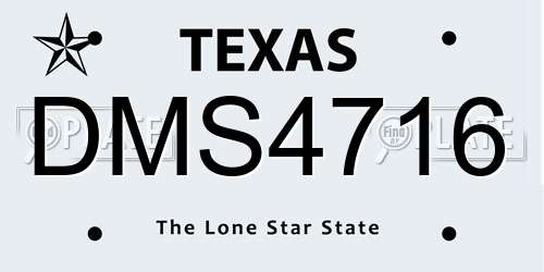 DMS4716 Texas License Plate
