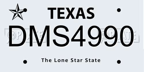 DMS4990 Texas License Plate