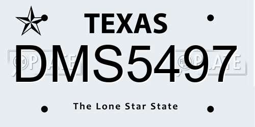 DMS5497 Texas License Plate