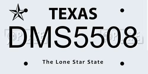 DMS5508 Texas License Plate