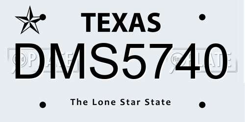DMS5740 Texas License Plate