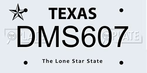 DMS607 Texas License Plate