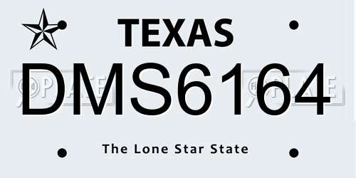 DMS6164 Texas License Plate