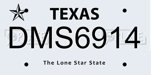 DMS6914 Texas License Plate