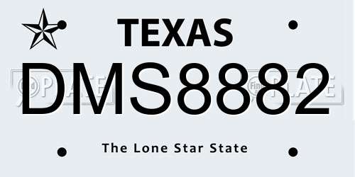 DMS8882 Texas License Plate