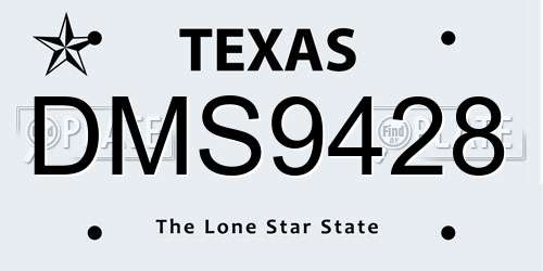 DMS9428 Texas License Plate