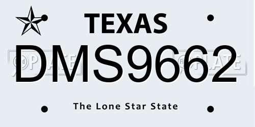 DMS9662 Texas License Plate