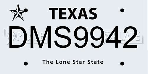 DMS9942 Texas License Plate