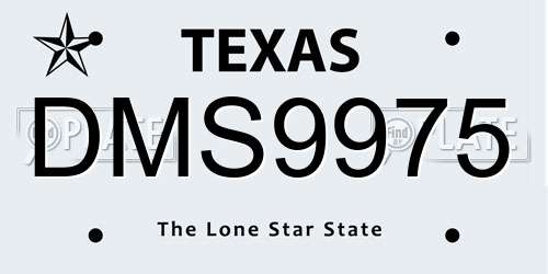 DMS9975 Texas License Plate