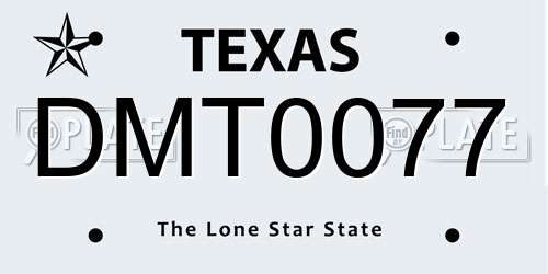 DMT0077 Texas License Plate