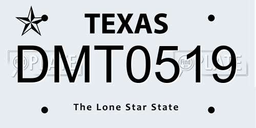DMT0519 Texas License Plate