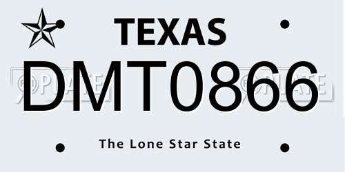 DMT0866 Texas License Plate