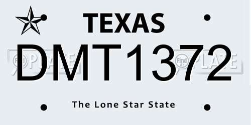 DMT1372 Texas License Plate