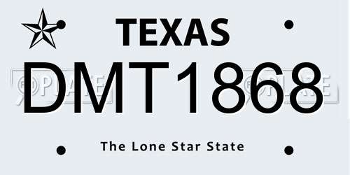 DMT1868 Texas License Plate