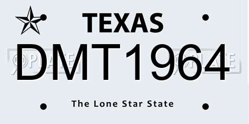 DMT1964 Texas License Plate