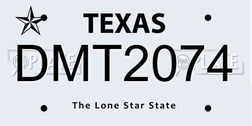 DMT2074 Texas License Plate