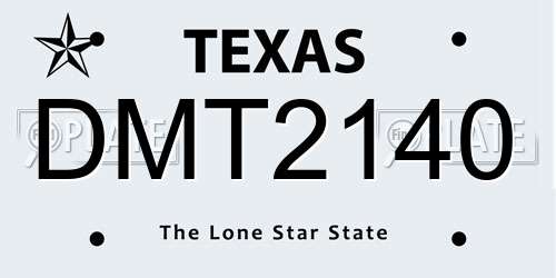 DMT2140 Texas License Plate