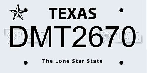 DMT2670 Texas License Plate