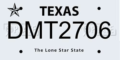 DMT2706 Texas License Plate