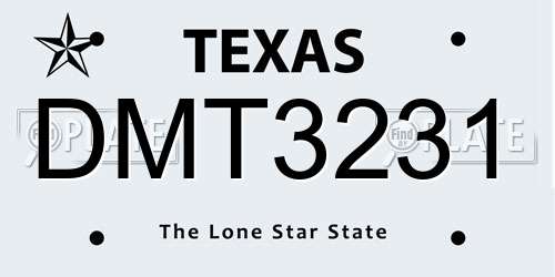 DMT3231 Texas License Plate