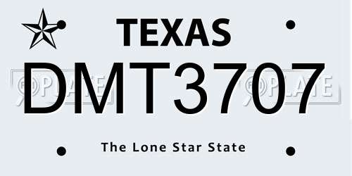 DMT3707 Texas License Plate