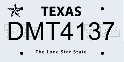 DMT4137 Texas License Plate