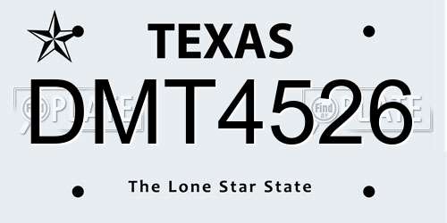 DMT4526 Texas License Plate