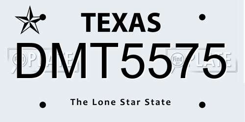 DMT5575 Texas License Plate