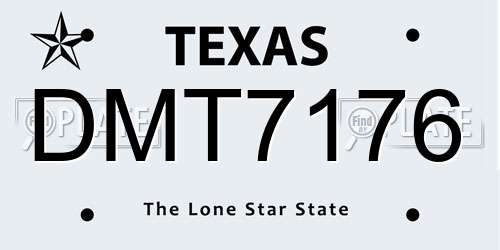 DMT7176 Texas License Plate