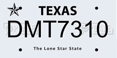 DMT7310 Texas License Plate