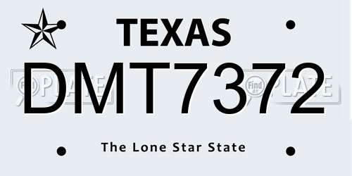 DMT7372 Texas License Plate