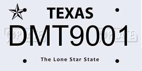 DMT9001 Texas License Plate
