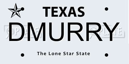 DMURRY Texas License Plate