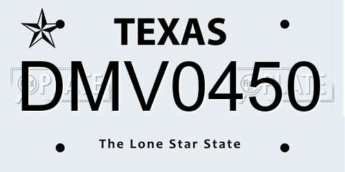 DMV0450 Texas License Plate
