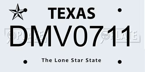 DMV0711 Texas License Plate