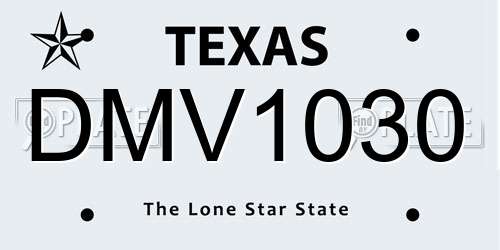 DMV1030 Texas License Plate