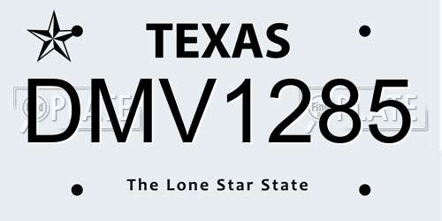 DMV1285 Texas License Plate