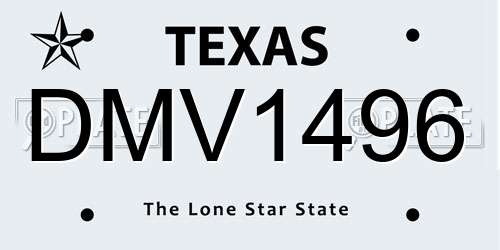 DMV1496 Texas License Plate