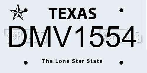 DMV1554 Texas License Plate