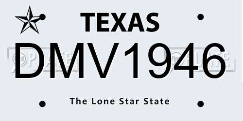 DMV1946 Texas License Plate
