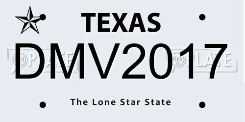 DMV2017 Texas License Plate